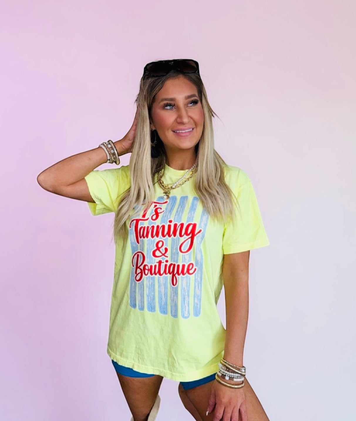 T's Tanning Neon Yellow Graphic T-shirt
