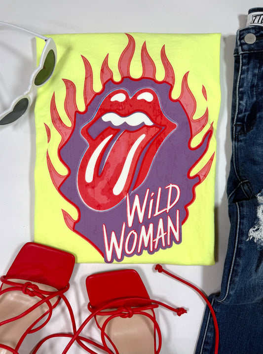 Neon Yellow Running Wild Graphic T-shirt