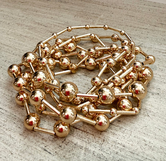 Golden Luxe Stretchy Bangle Bracelet Set