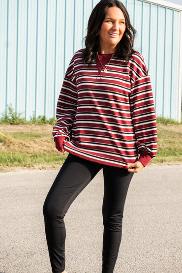 Bold & Beautiful Stripe Drop Shoulder Top