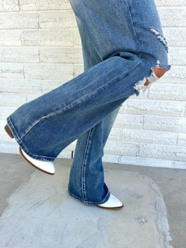 Sammi Distressed Straight Leg Denim Jeans