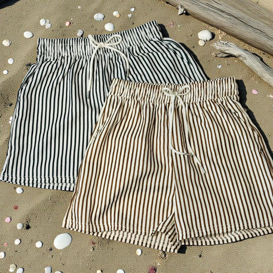 Resort Time Stripe Linen Shorts
