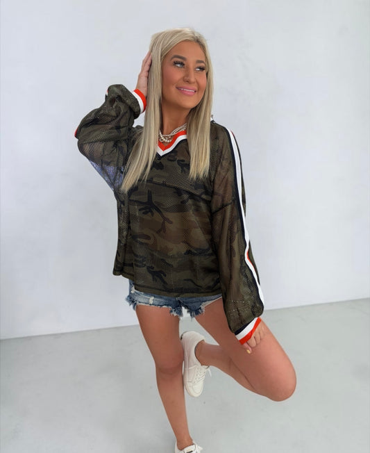 Tactical Mesh Pullover Top