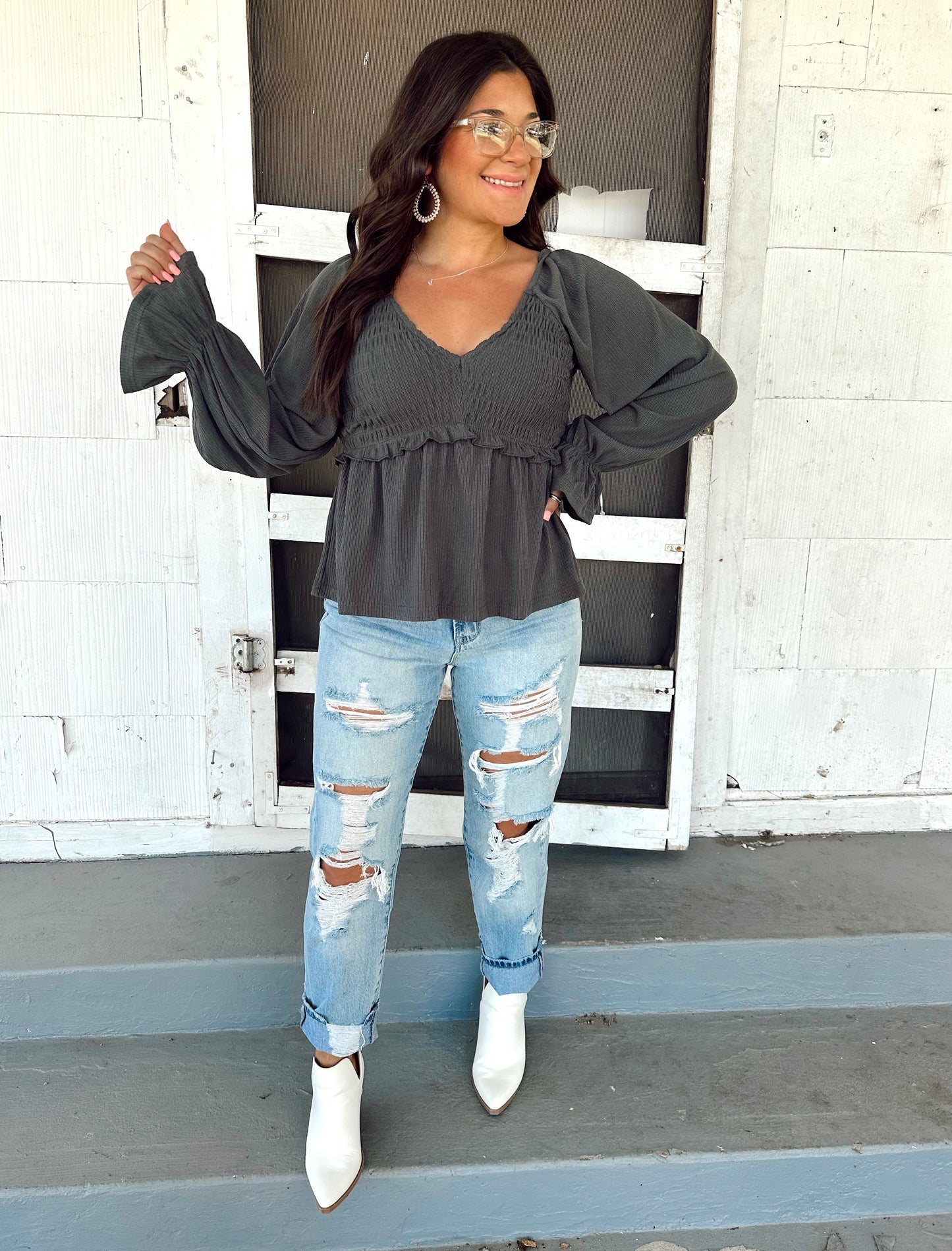 Adore You Smocked Babydoll Top