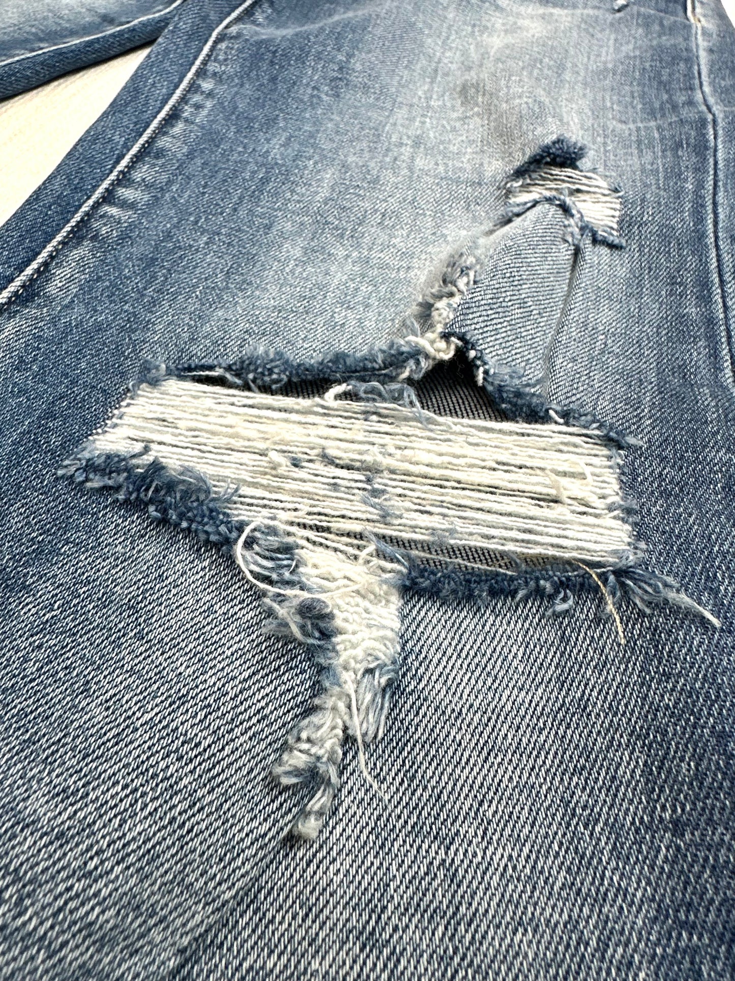 Fallon Flare Distressed Hem Denim Jeans