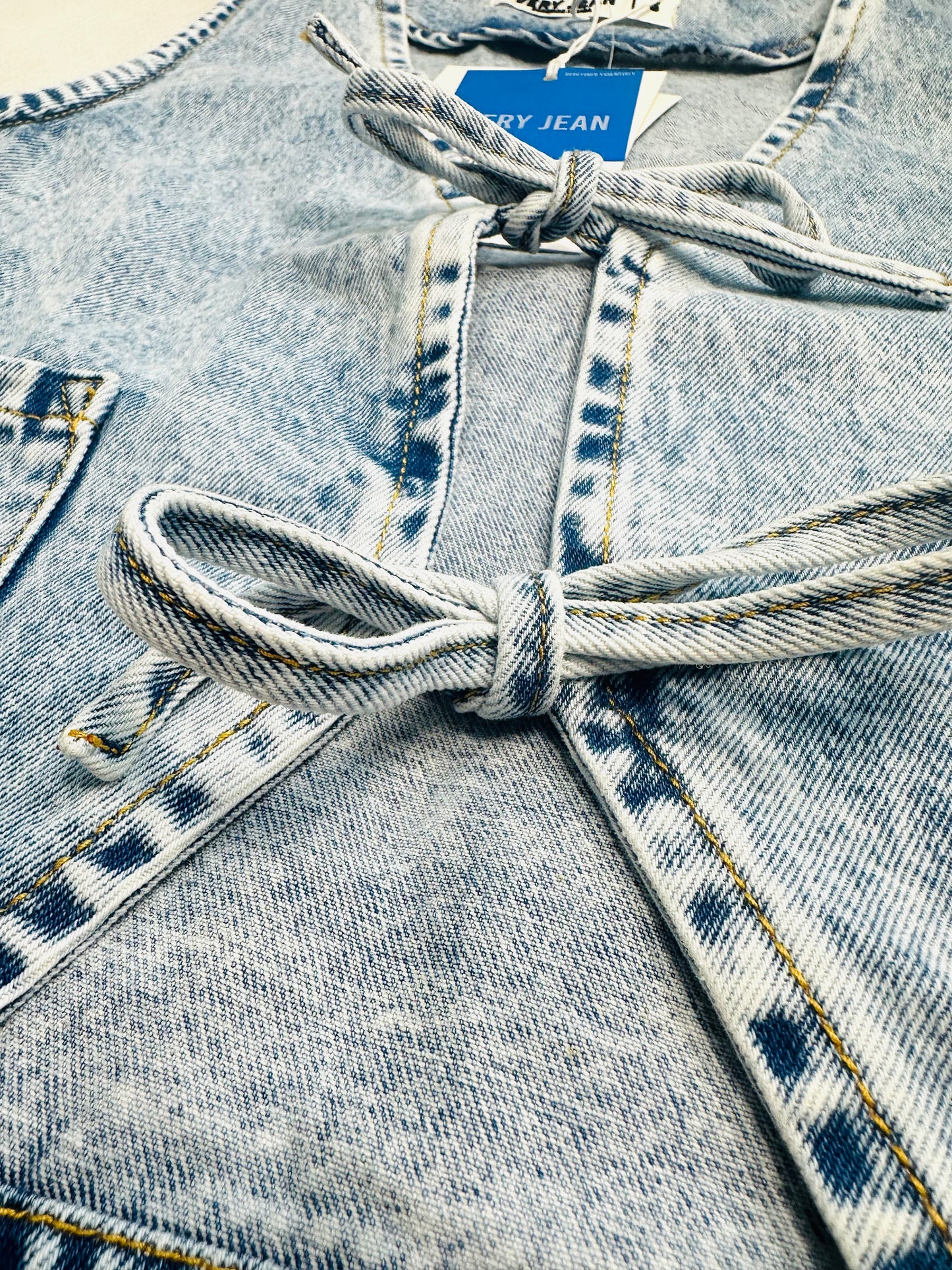 Tie Me Down Denim Top
