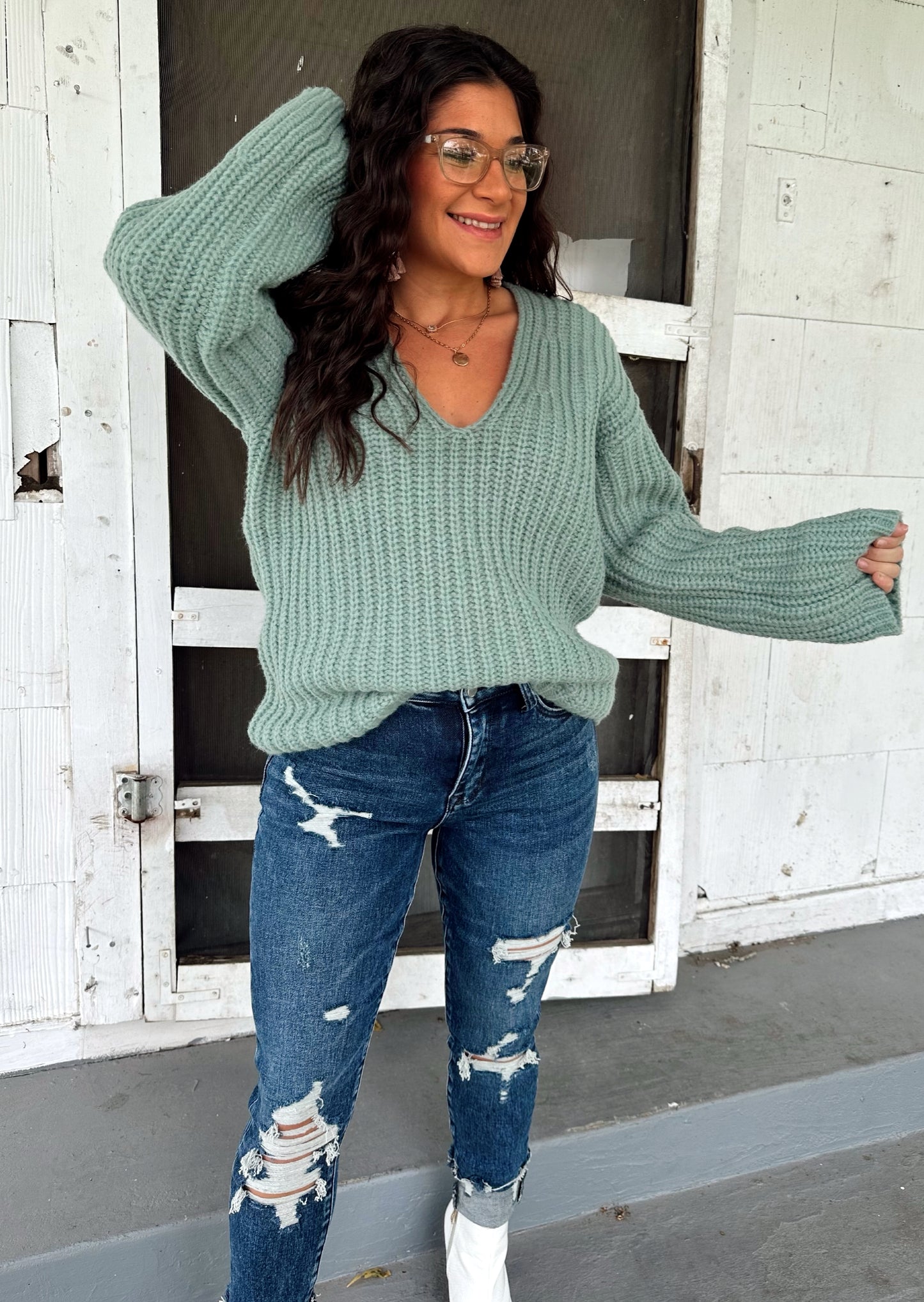 Zara Green heavy Sweater Top
