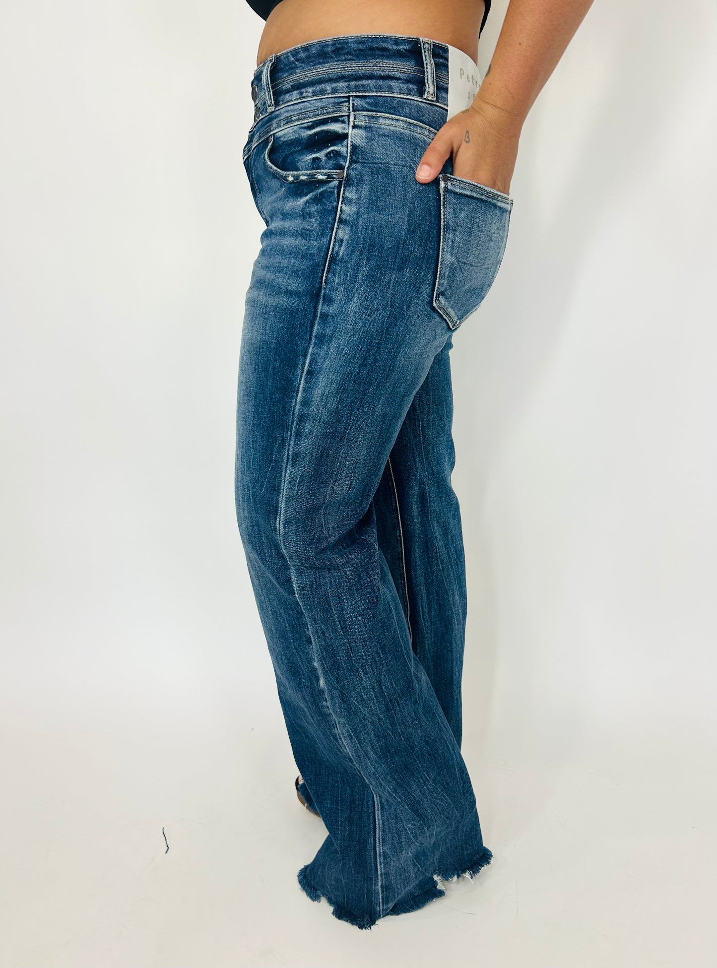 Charlie Dark Wash Wide Leg Fare Jeans