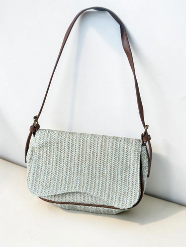 Ivory Woven Shoulder Bag