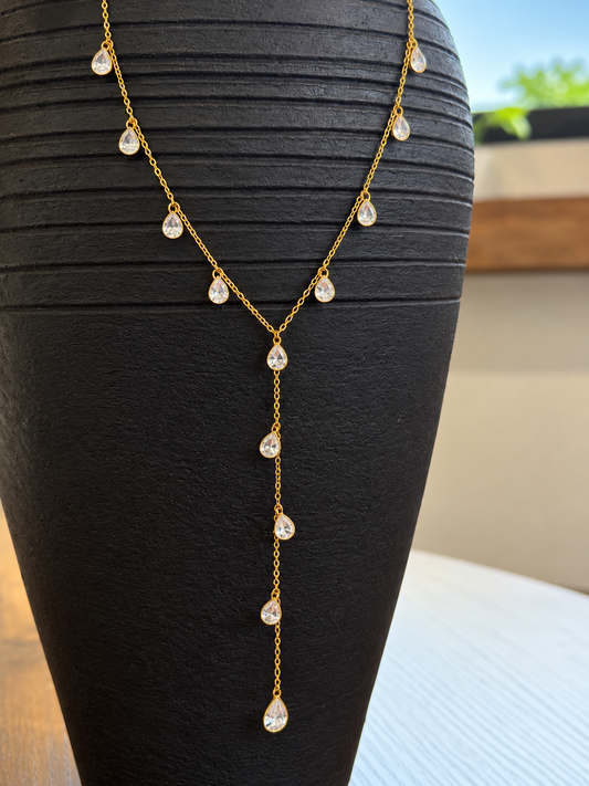 Dainty Drop Jewel Necklace