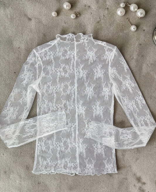 Lace Whisper Long‑Sleeve Top