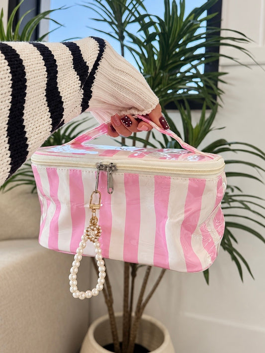Charmed In Stripes Makeup Bag