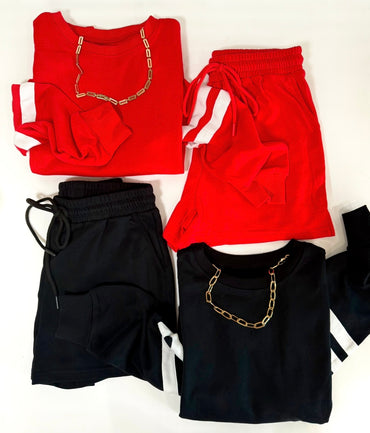 Sidelines Stripe Two-Piece Lounge Set