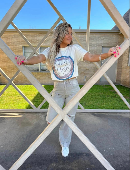 He Is Risen Cream Graphic Tshirt