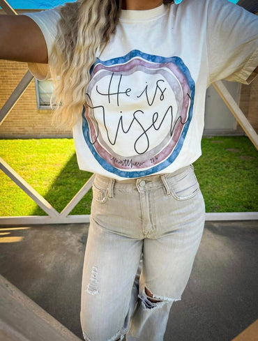 He Is Risen Cream Graphic Tshirt