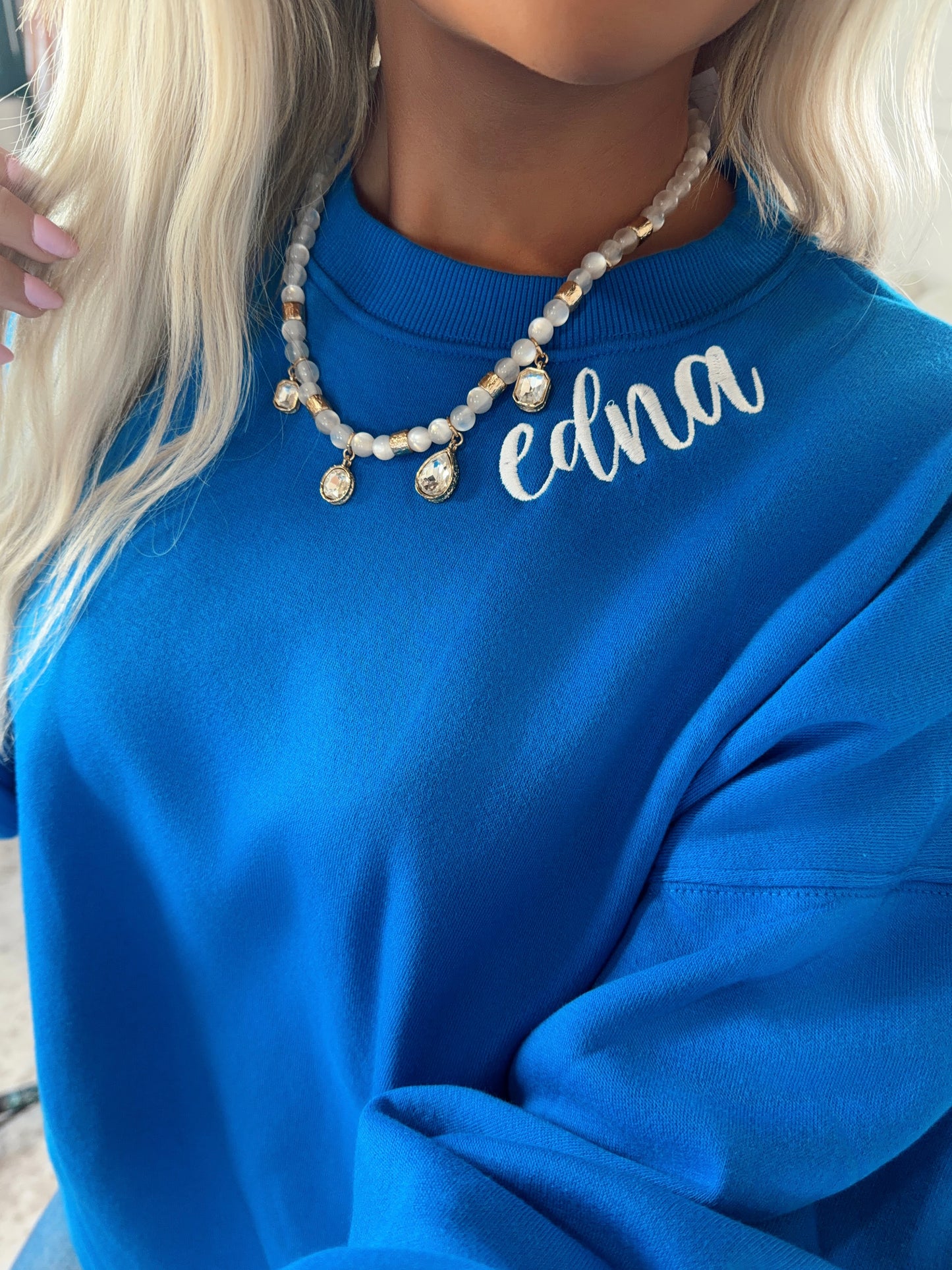 EDNA Embroidered Collar Crewneck