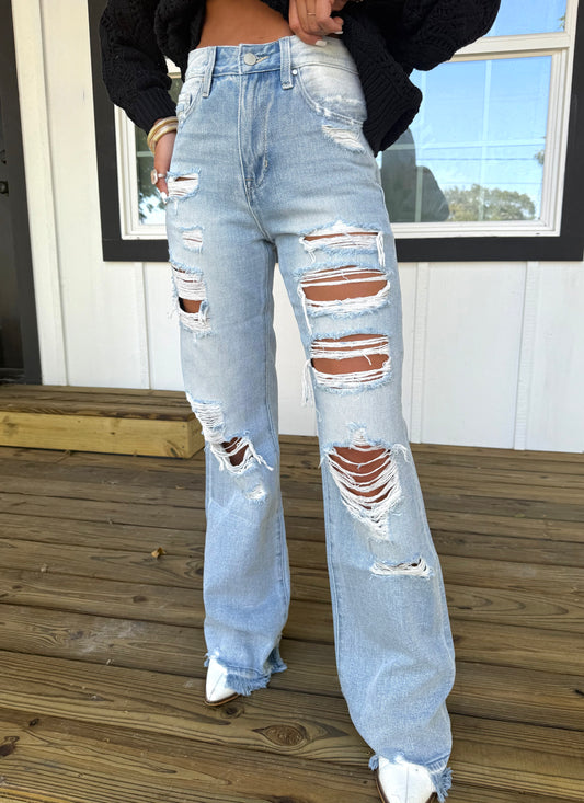 Lara Distressed High Rise Vintage Jean