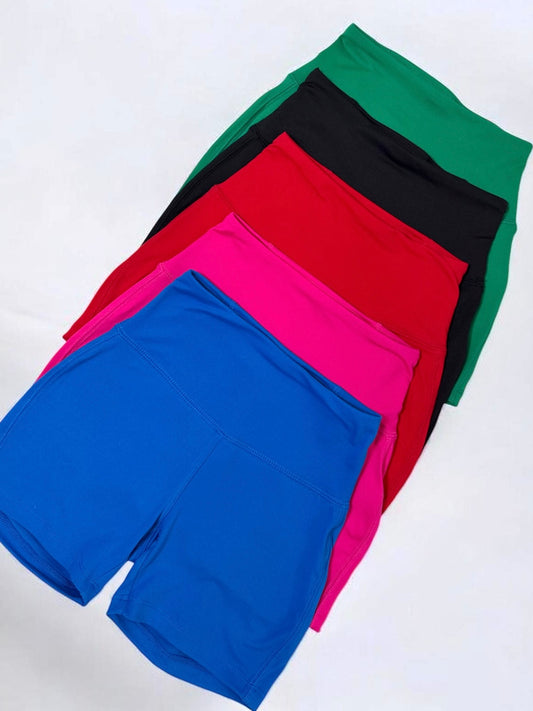 Soft Flex Wide‑Band Biker Shorts