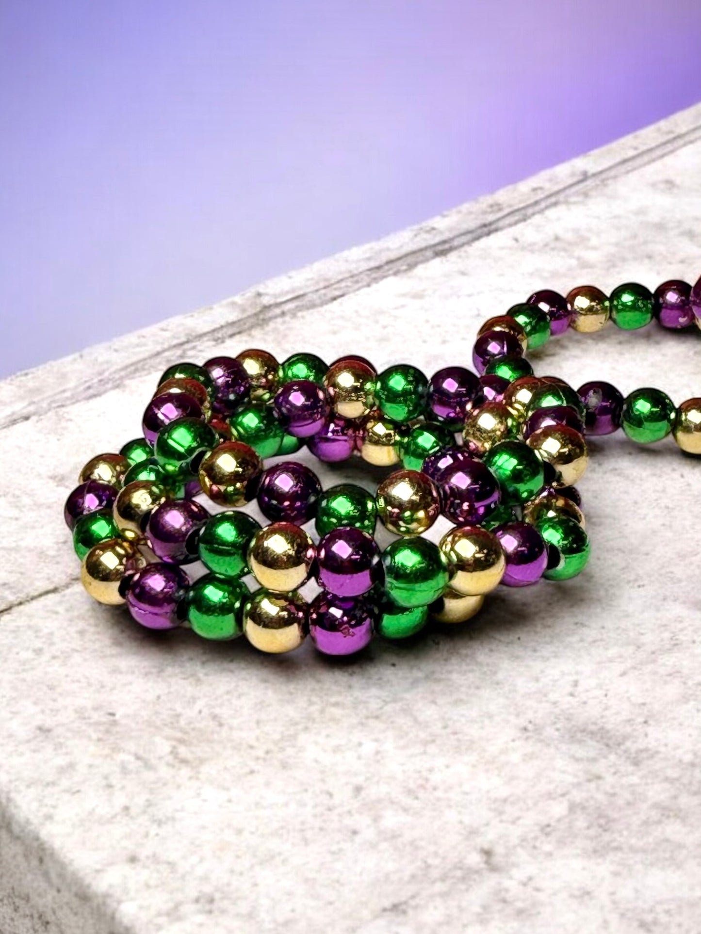 King Cake Beaded Bracelet Set