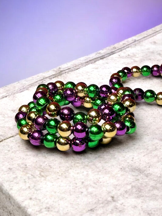 King Cake Beaded Bracelet Set