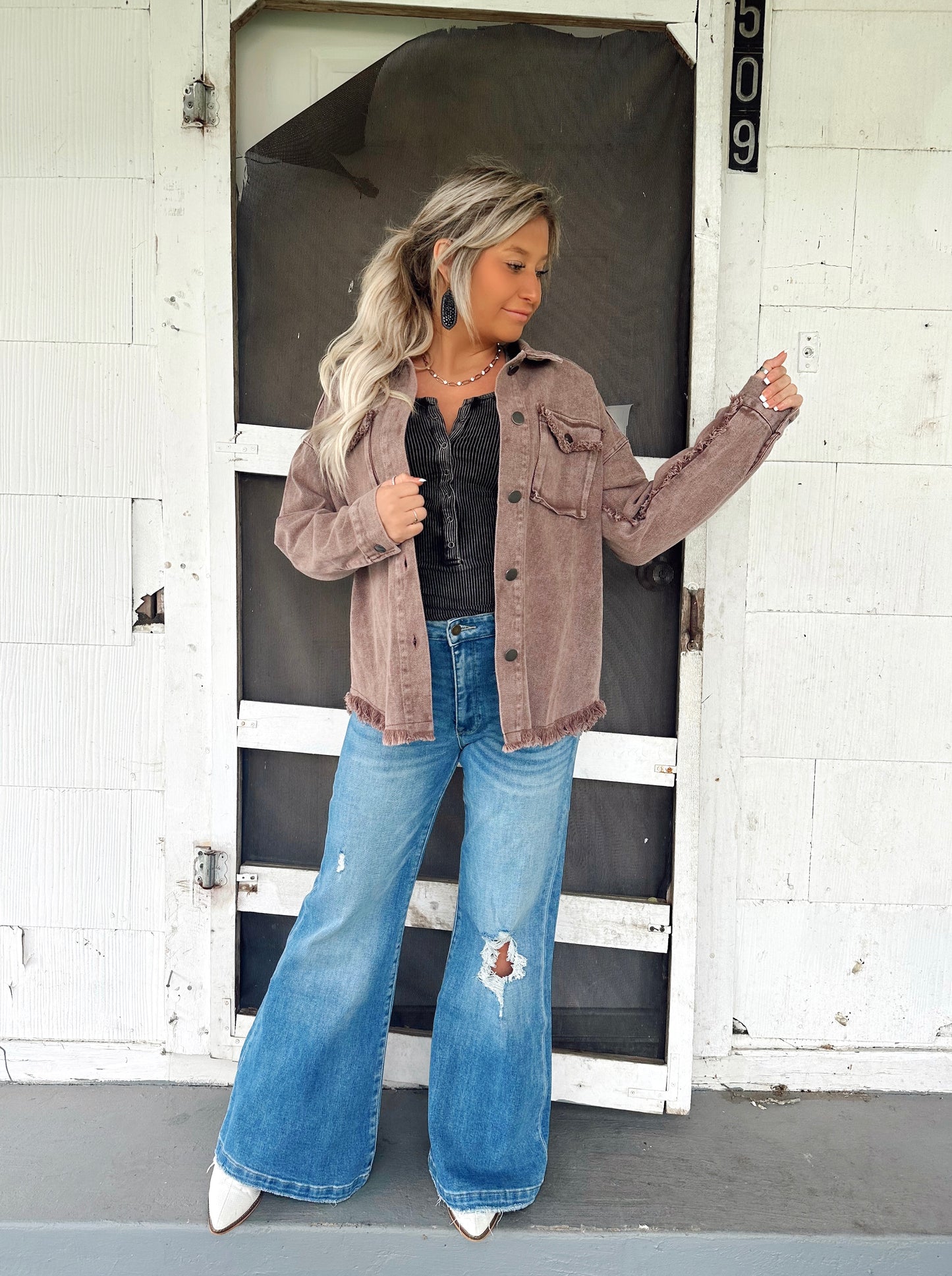 Mauve Vintage Jean Distressed Jacket