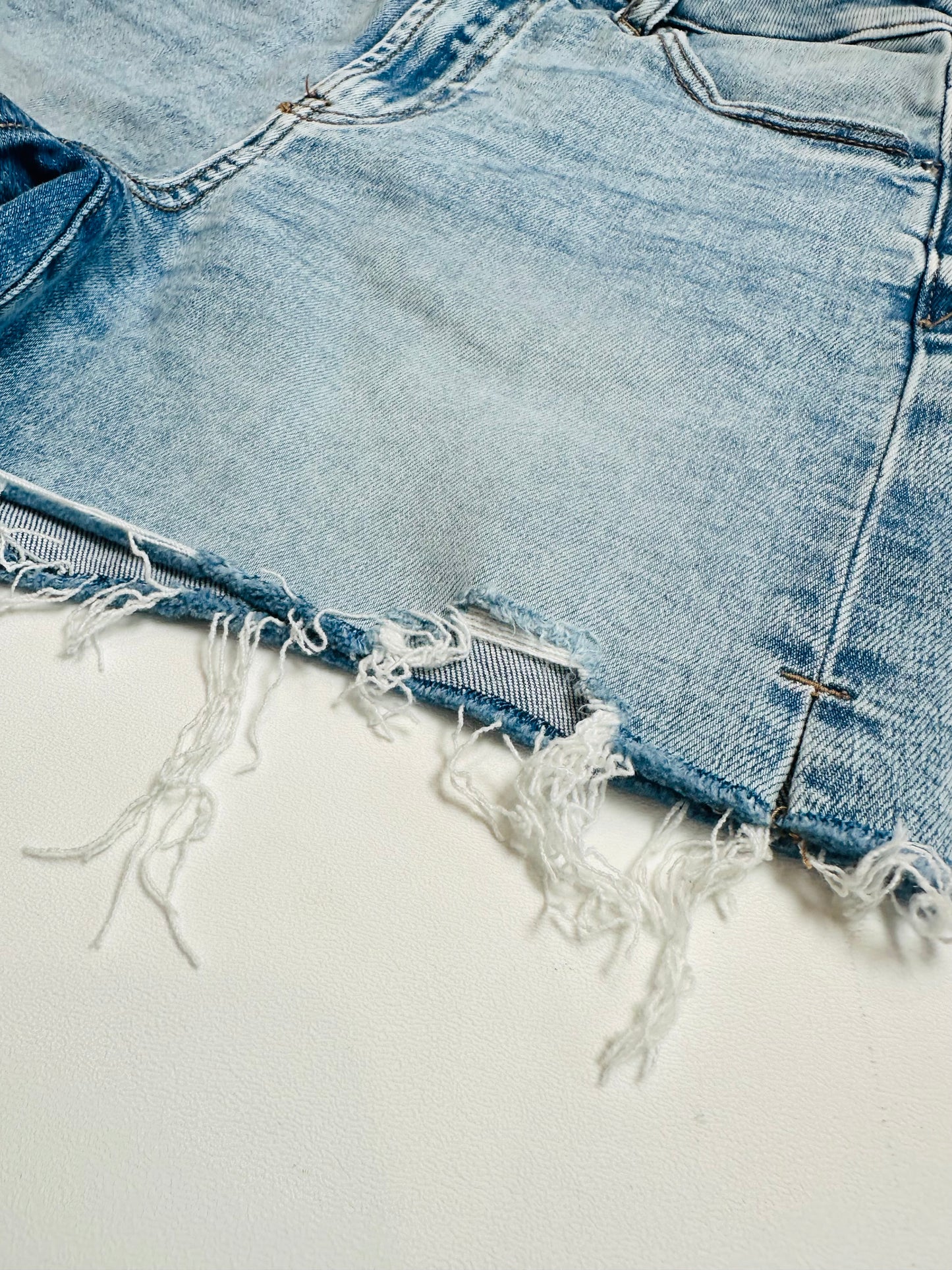 Willow Distressed Hem Denim Shorts