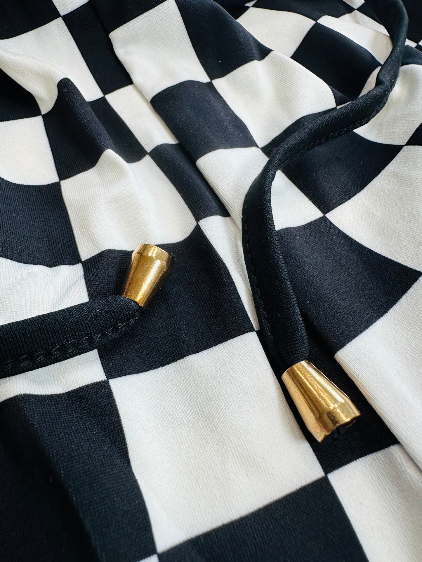 Make A Change Checkered Drawstring Shorts