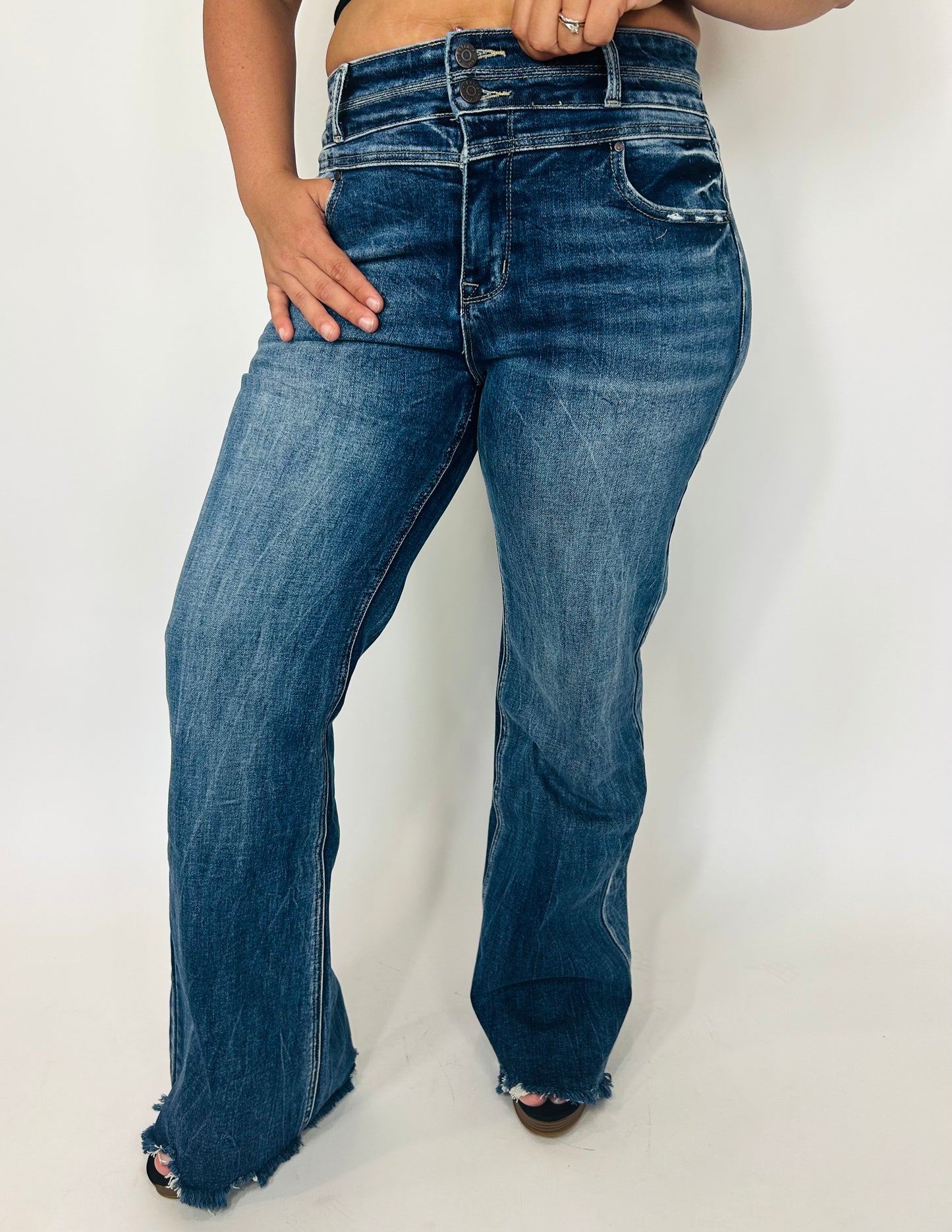 Charlie Dark Wash Wide Leg Fare Jeans