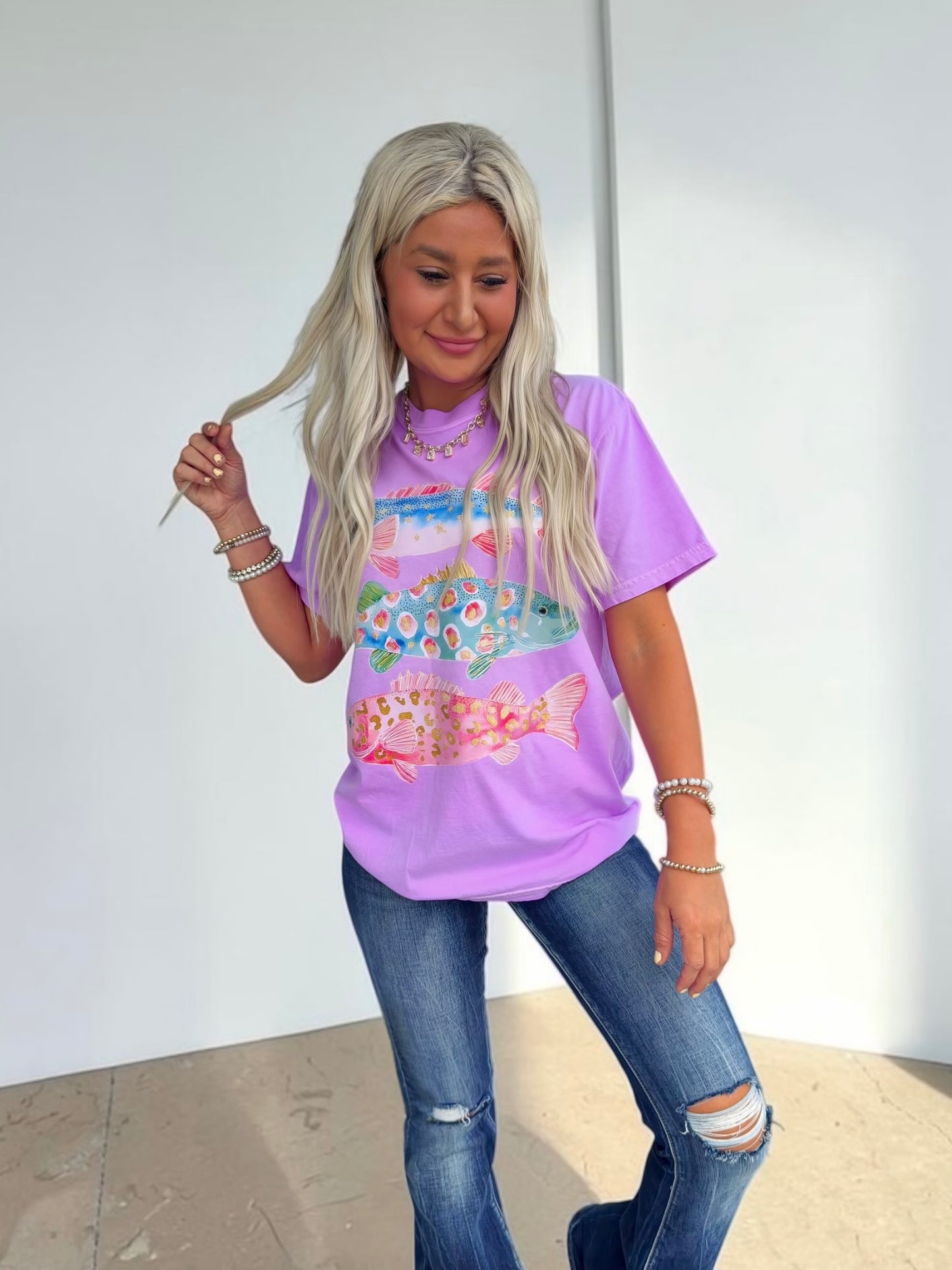 Neon Go Fish Graphic T-shirt