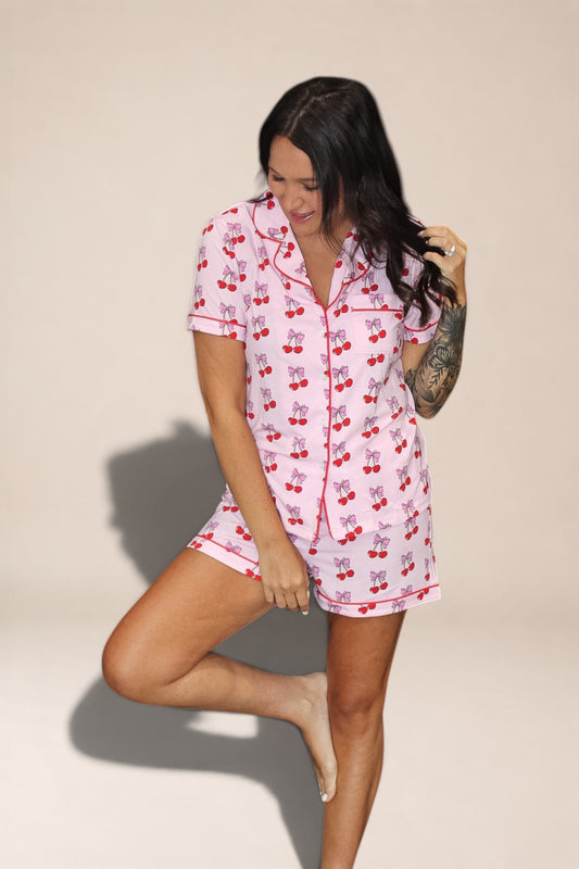 Cherry Bow Babe Pajama Set