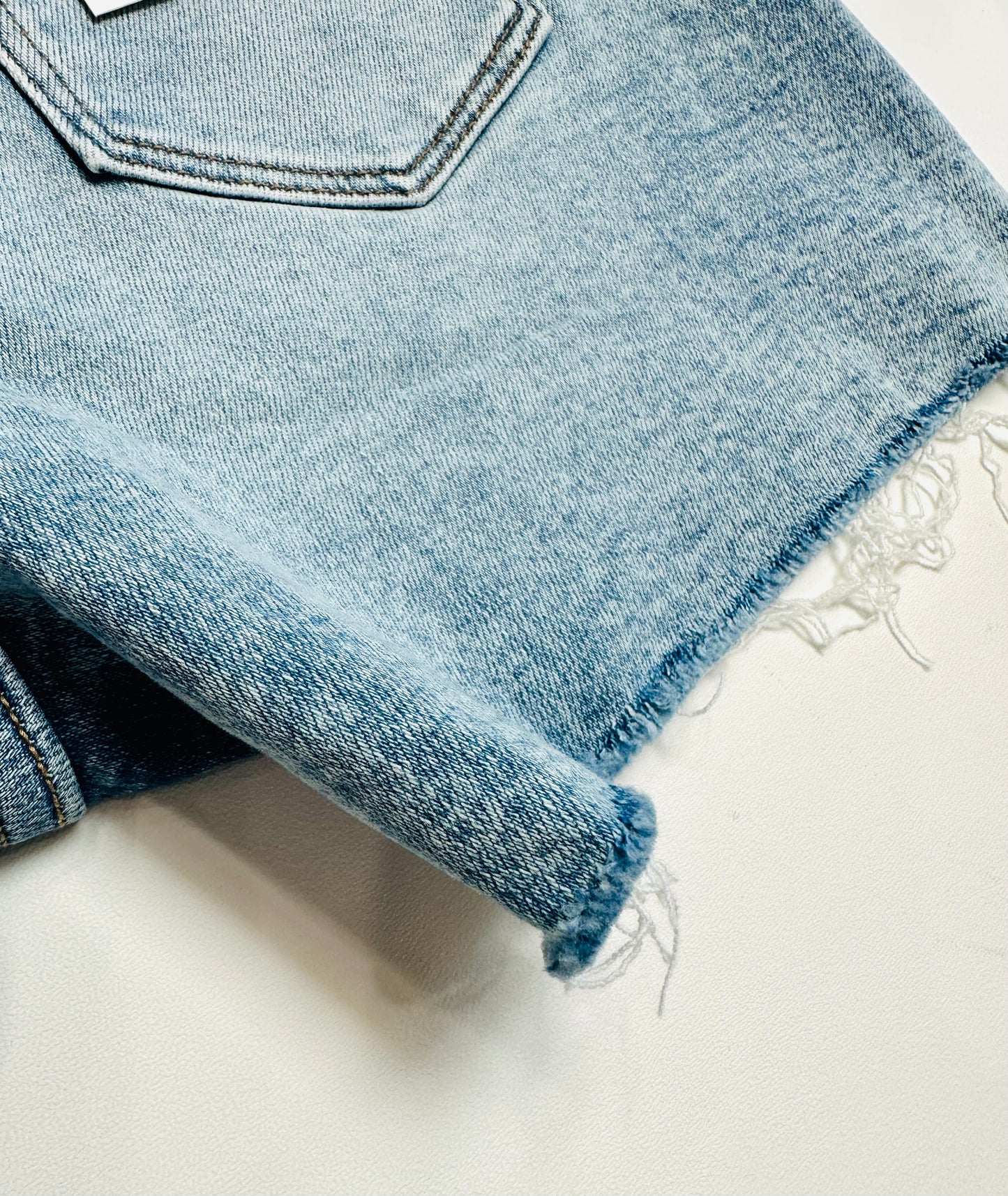 Willow Distressed Hem Denim Shorts
