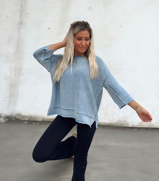The Washed Cloud Knit Sweater Top