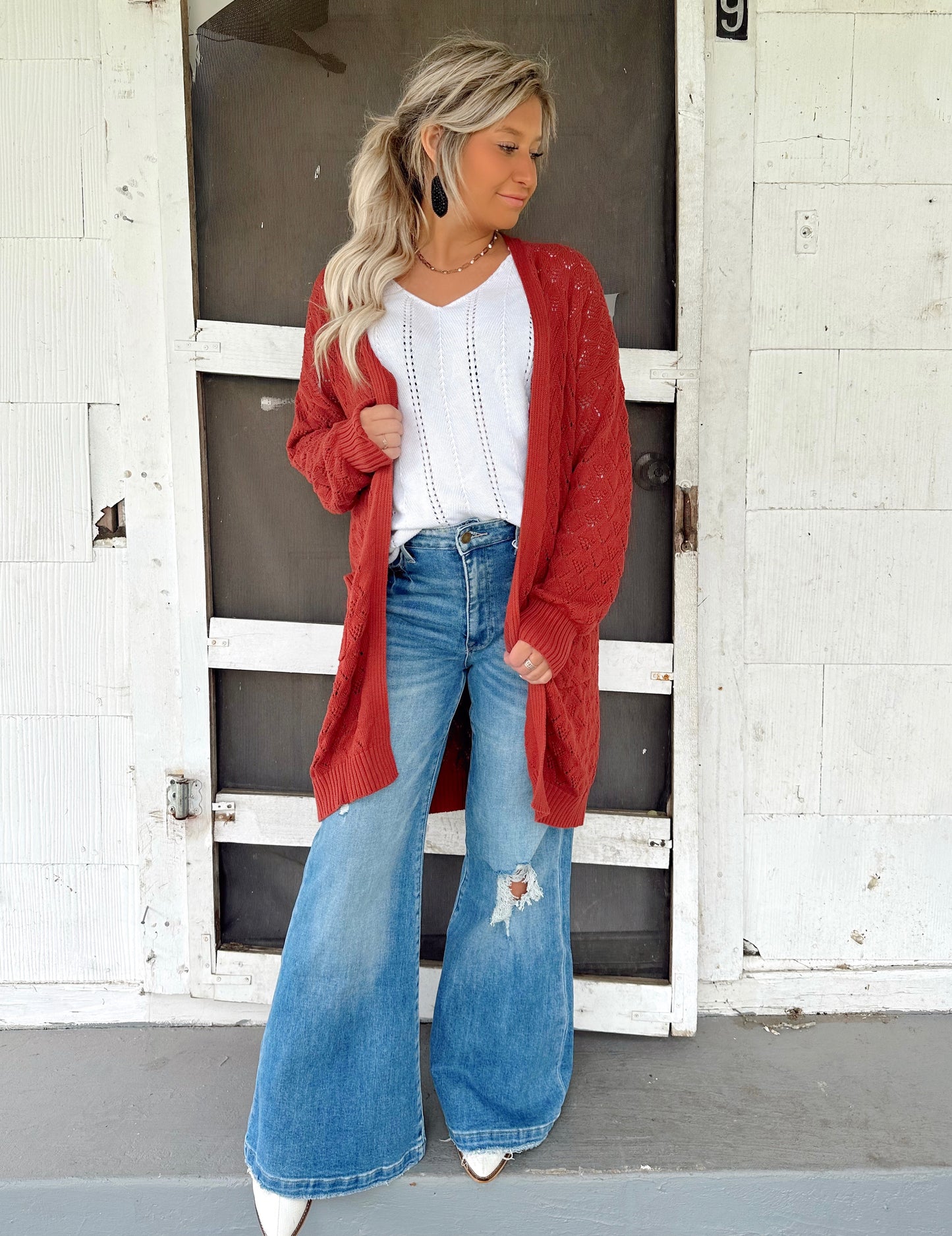 Maroon Lets Be Together Cardigan