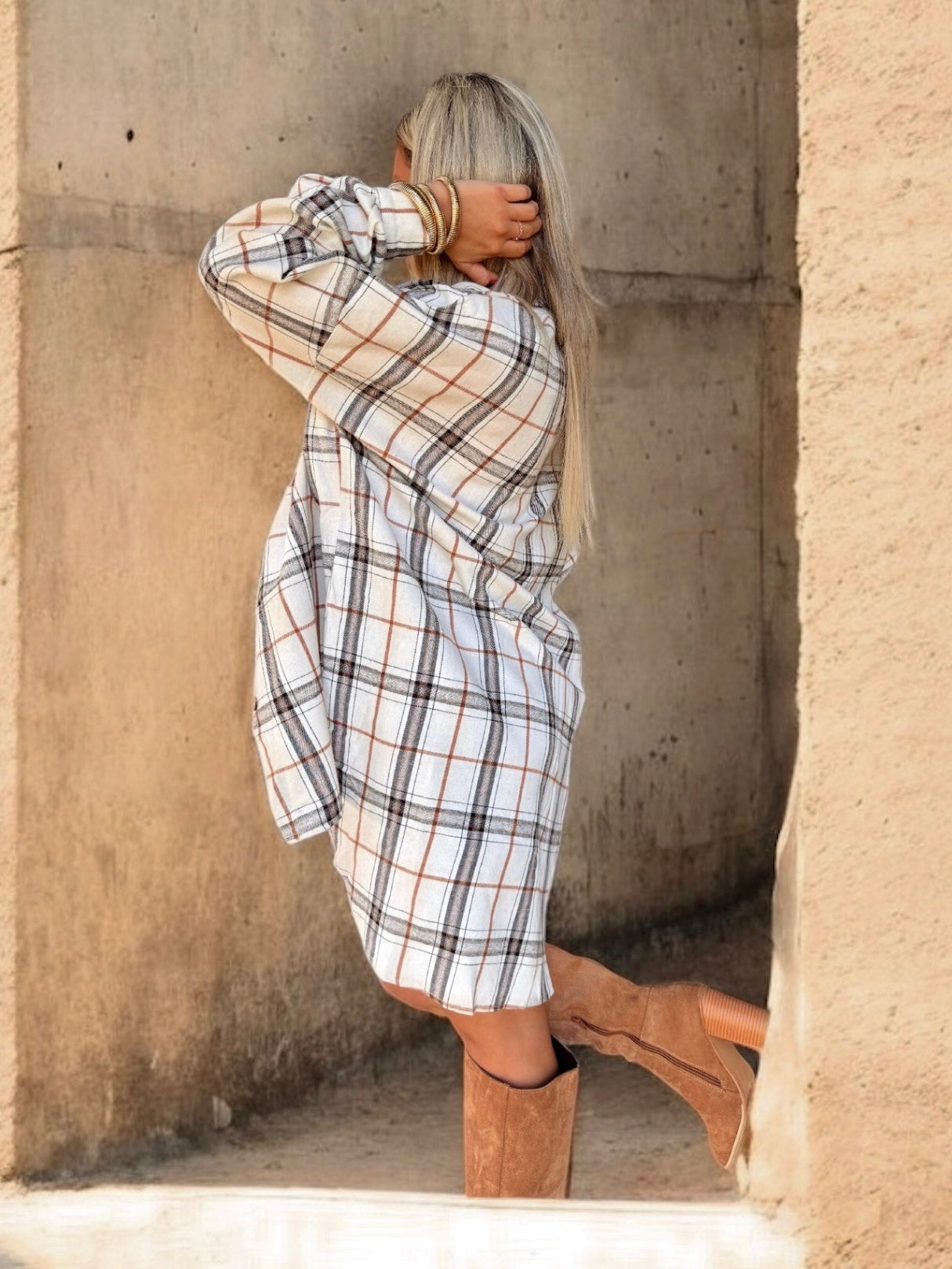 Plaid Passage White Flannel Top