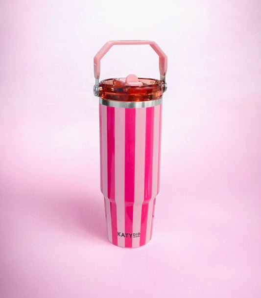 Wildly Confident Striped Tumbler with Handle