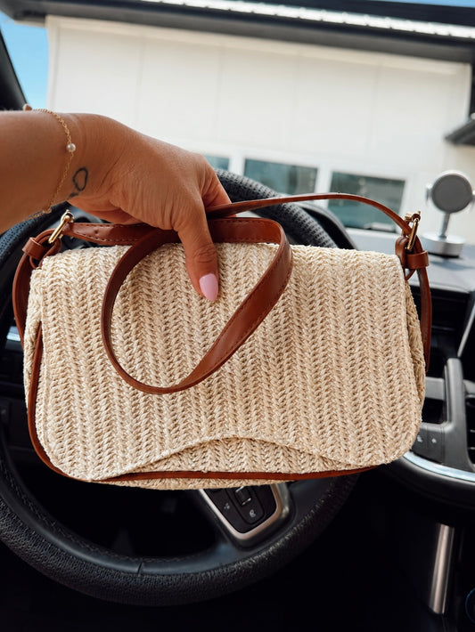 Ivory Woven Shoulder Bag