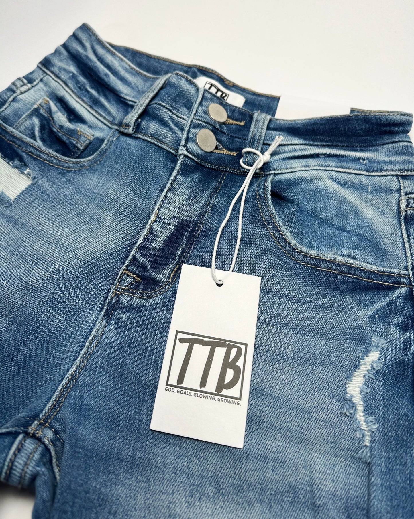 LIGHT WASH Route 507 Milestone Distressed Denim Flare Jeans