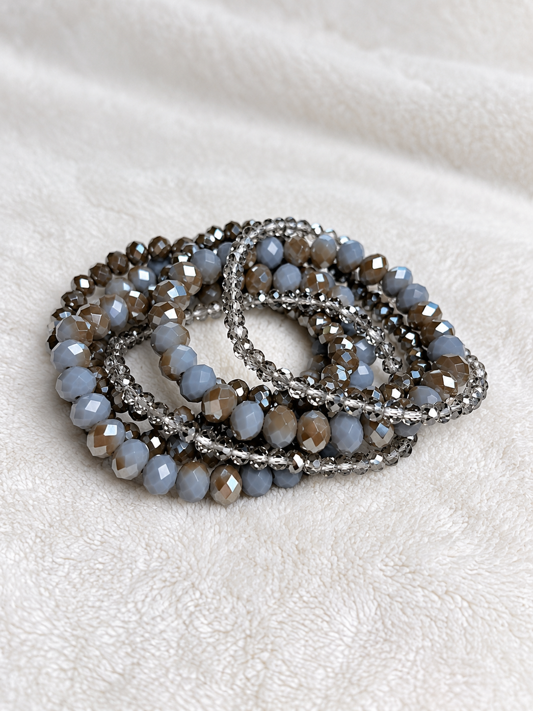 Ashen Glow Beaded Bracelet Set