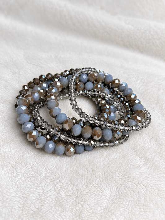 Ashen Glow Beaded Bracelet Set