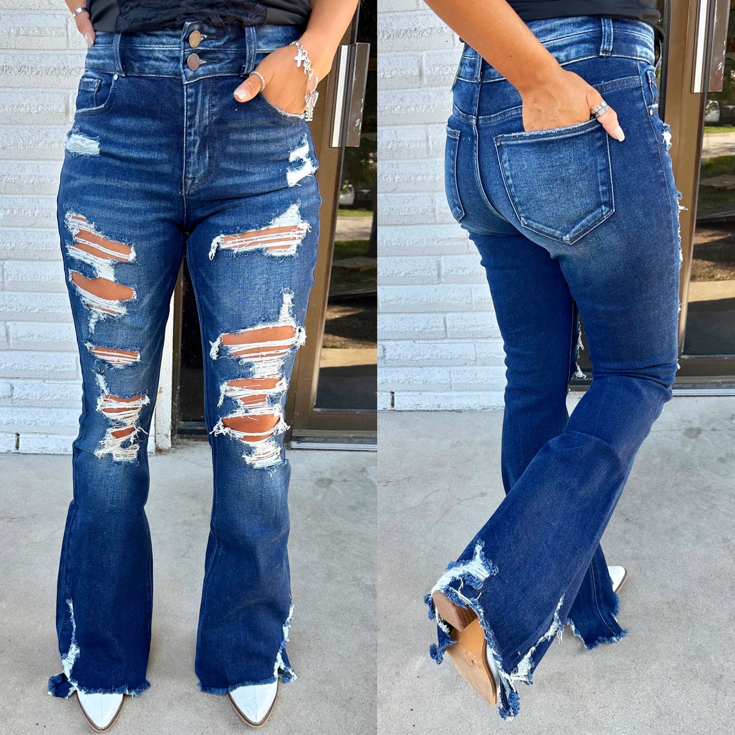Maylee Distress Denim Jeans