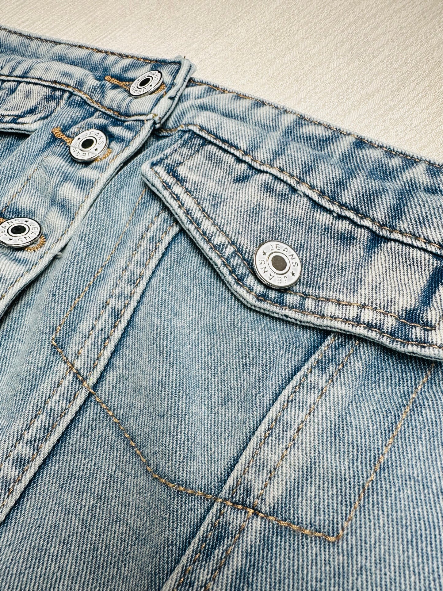 Buckle Me Up Crop Denim Top