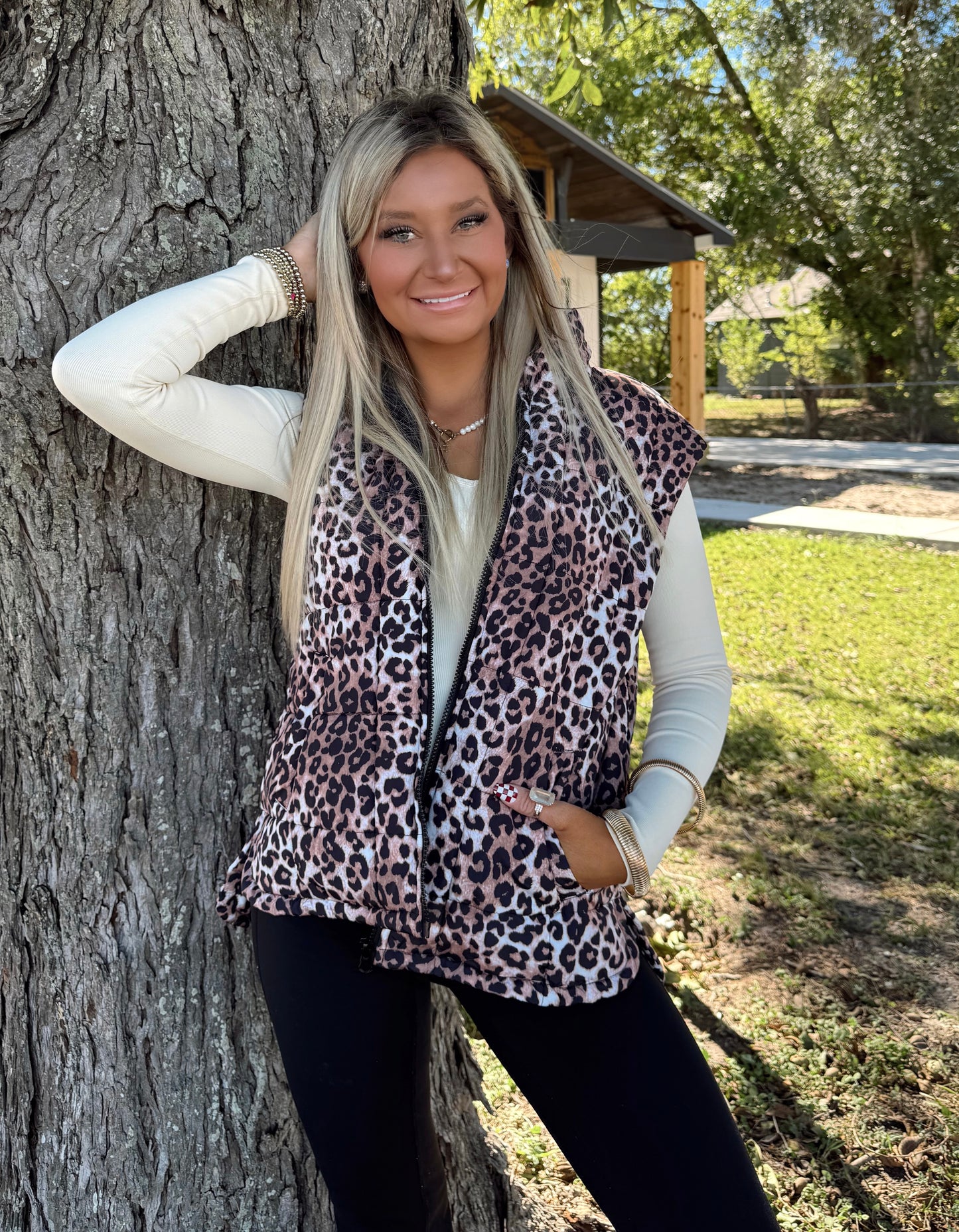 Untamed Energy Leopard Puffer Vest