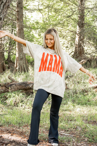 Red MAMA Camo Graphic T-shirt
