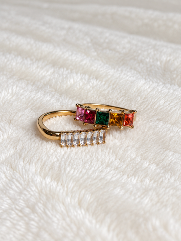 Rainbow Kisses Ring Set