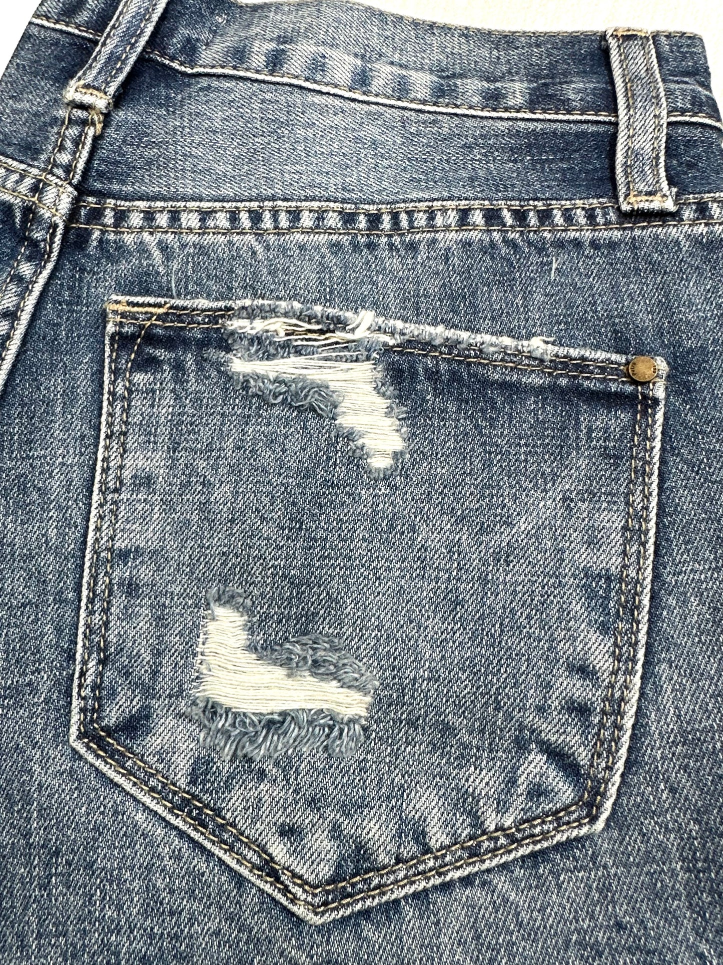Alyssa High Rise Distressed Denim Shorts