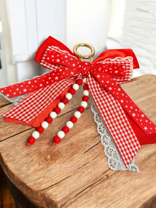 Ribbon Twirl Charm Keychain
