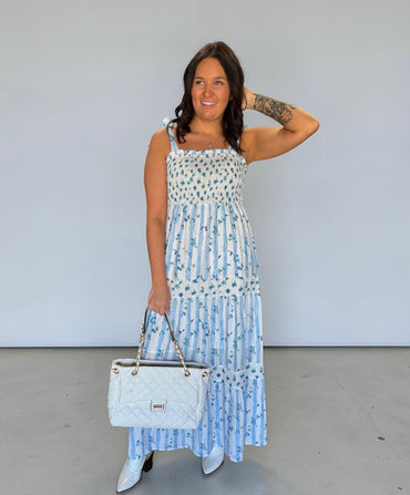 Blue Meadow Smocked Maxi Dress