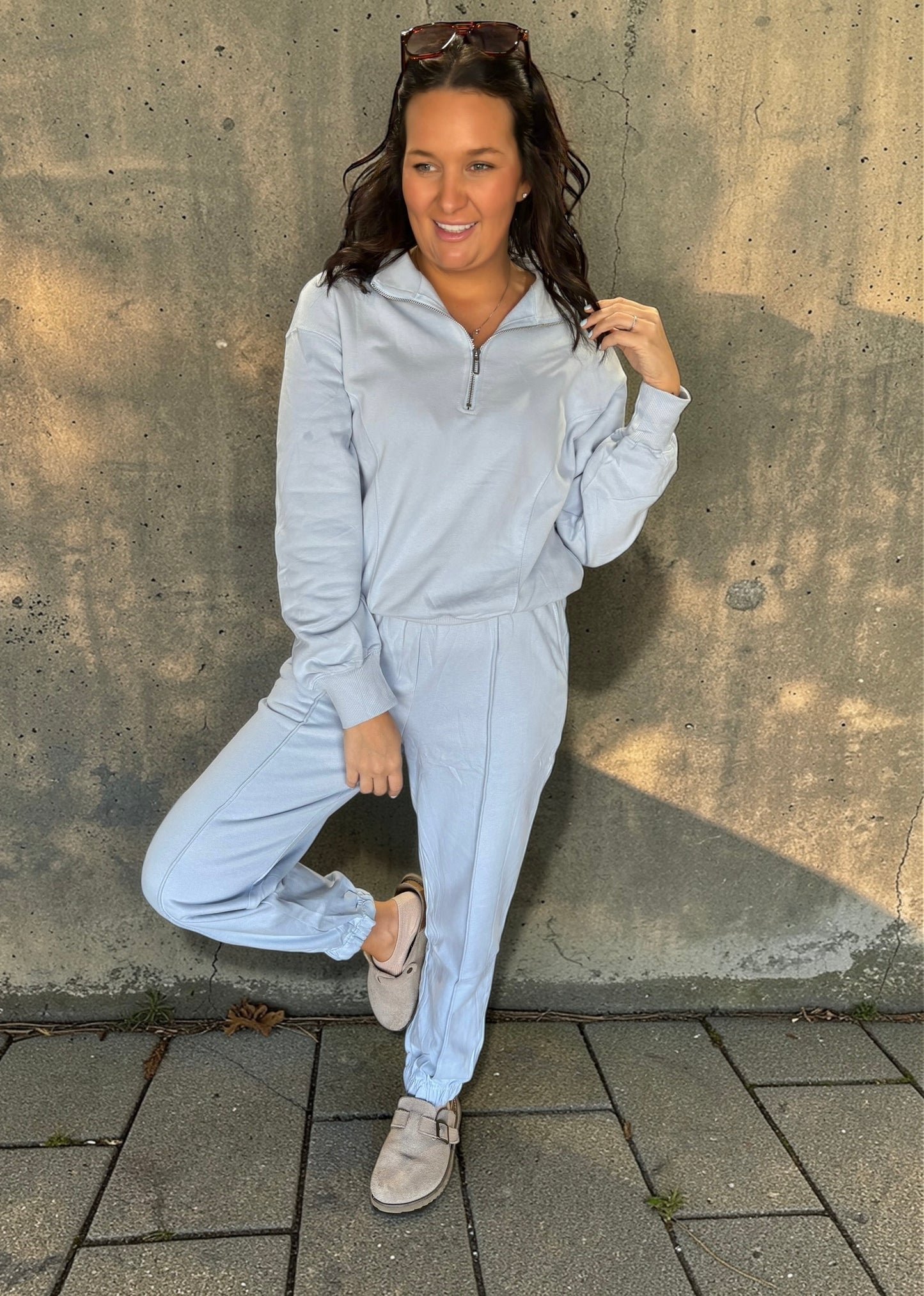 Blue Current Half‑Zip Jogger Set