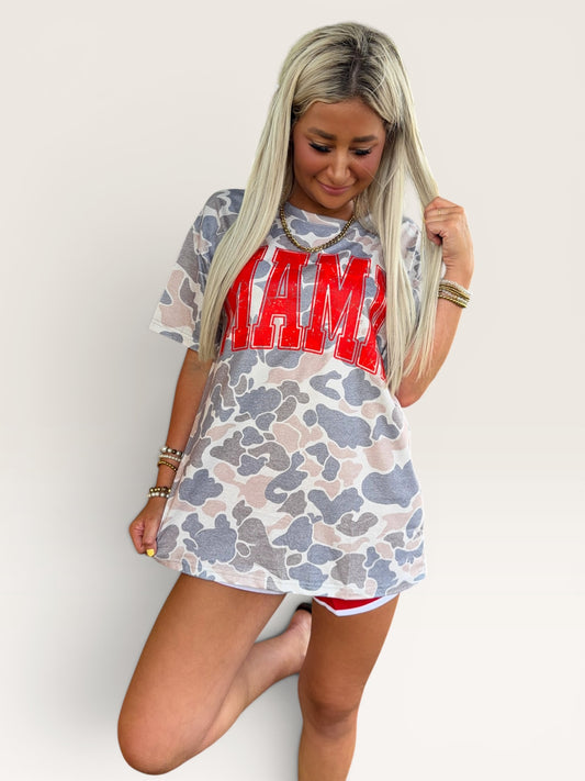 Mama In The Wild Camo Graphic T-shirt