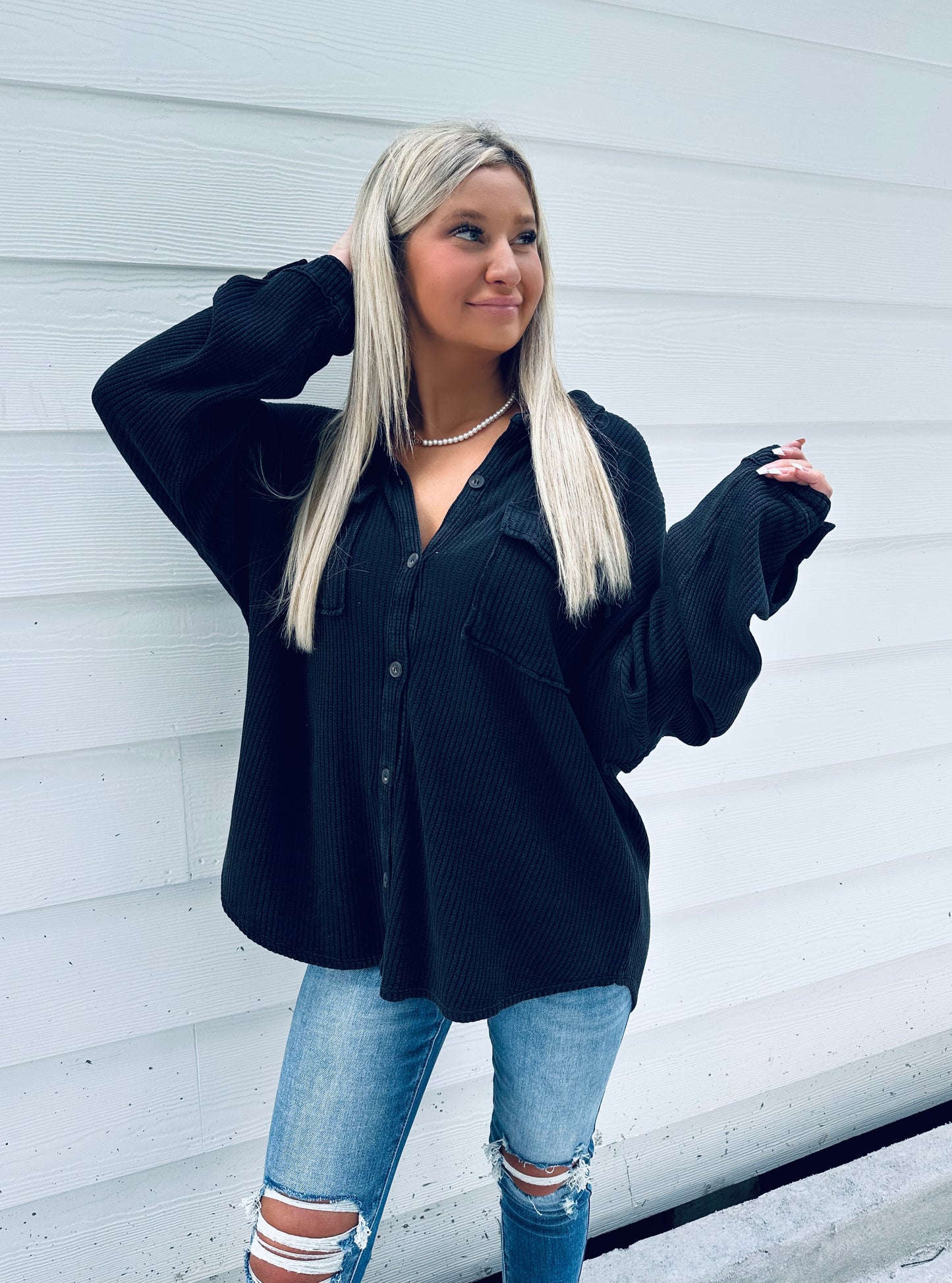 Harvest Ridge Mineral Washed Corduroy Shacket Top